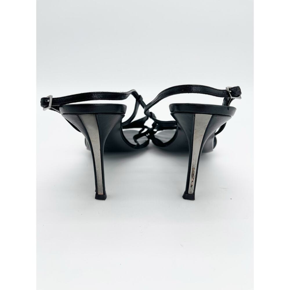 Christian Dior Vintage Y2K Black Woven Strappy Slingback Heel Sandals EU 40.5 - Picture 9 of 12